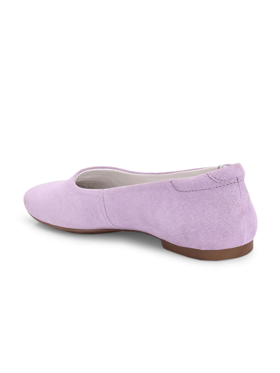 EZRO Women Comfortable Purple Ballerina Flats