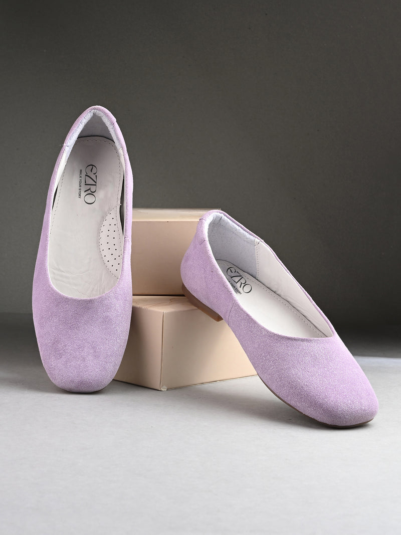 EZRO Women’s Comfortable Purple Ballerina Flats