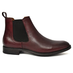 EZRO Men Wine Chelsea Boots | Premium Leather Slip-On Ankle Boots for Formal, Office & Casual Wear