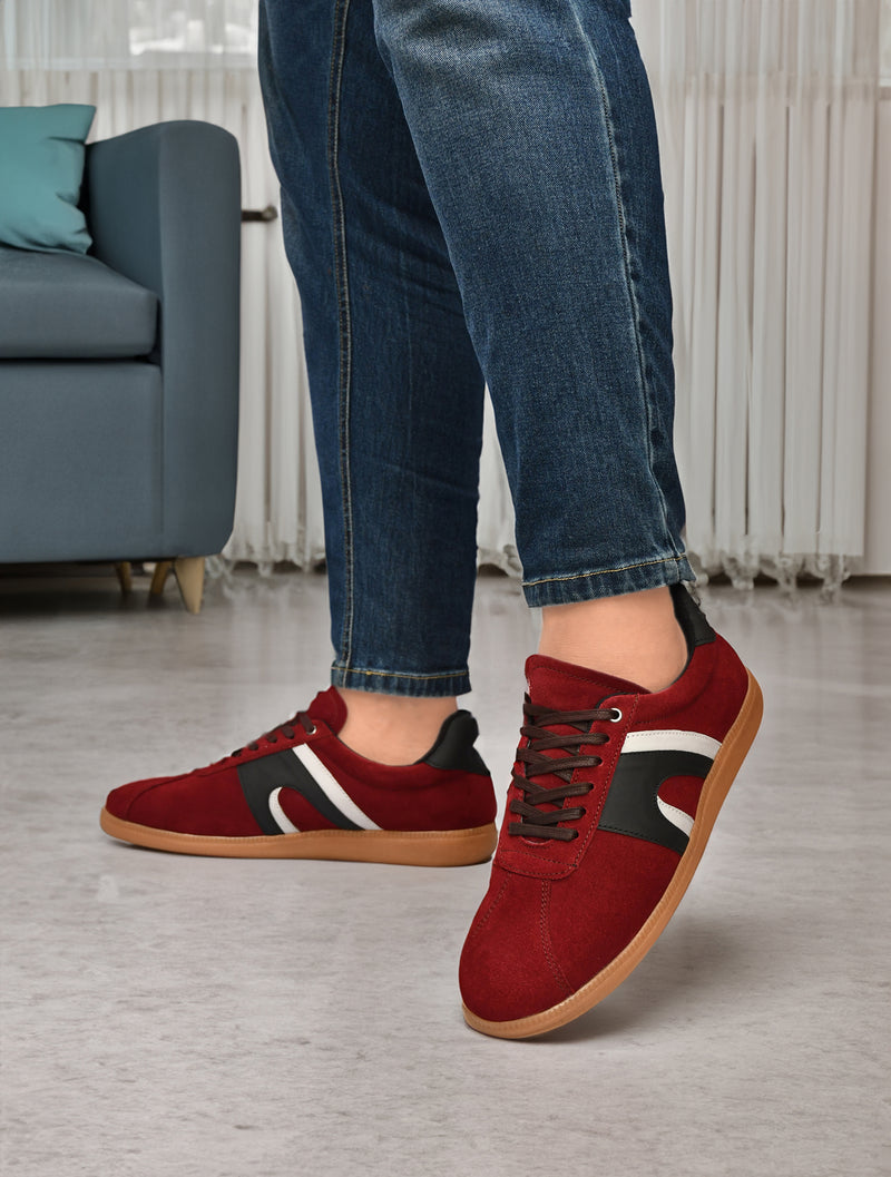 EZRO Men’s Stylish Red Sneakers – Comfortable & Lightweight for Everyday Wear