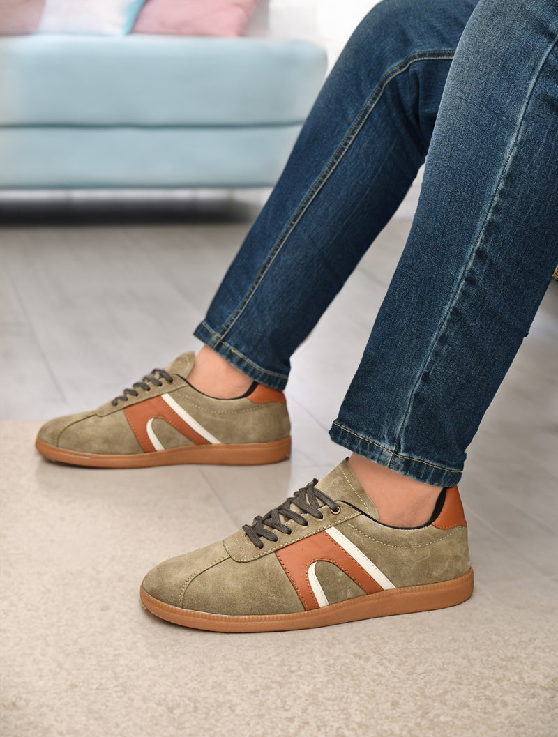 EZRO Men’s Stylish Olive Sneakers – Comfortable & Lightweight for Everyday Wear