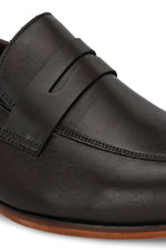 EZRO Men Premium Brown Formal Loafers | Classic Slip-On Business, Office & Wedding Dress Shoes