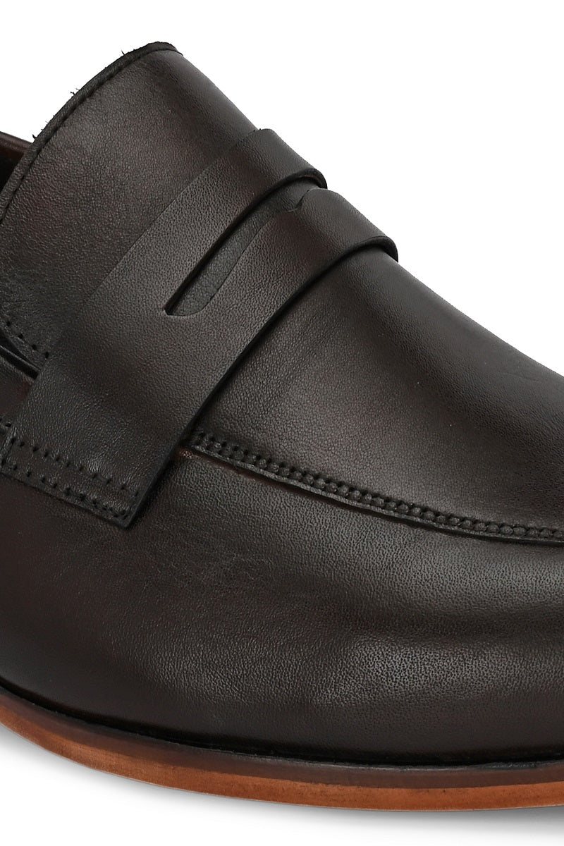 EZRO Men Premium Brown Formal Loafers | Classic Slip-On Business, Office & Wedding Dress Shoes
