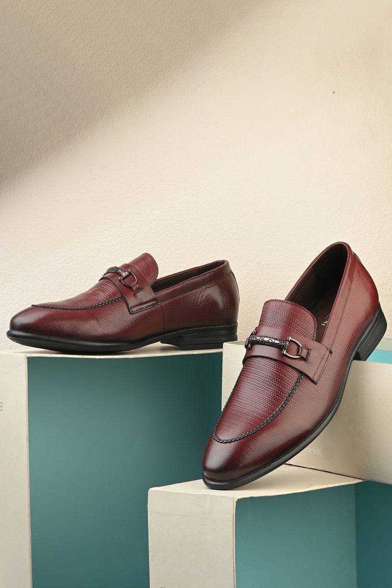 EZRO Men's Premium Wine Moccasins | Comfortable Slip-On Casual Driving & Everyday Shoes
