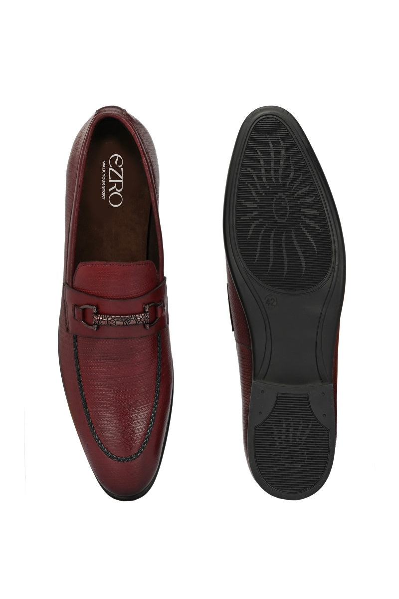 EZRO Men's Premium Wine Moccasins | Comfortable Slip-On Casual Driving & Everyday Shoes