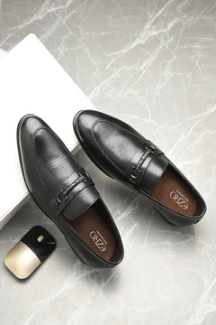 EZRO Men Premium Black Loafers | Comfortable Slip-On Casual, Office & Party Shoes for Men