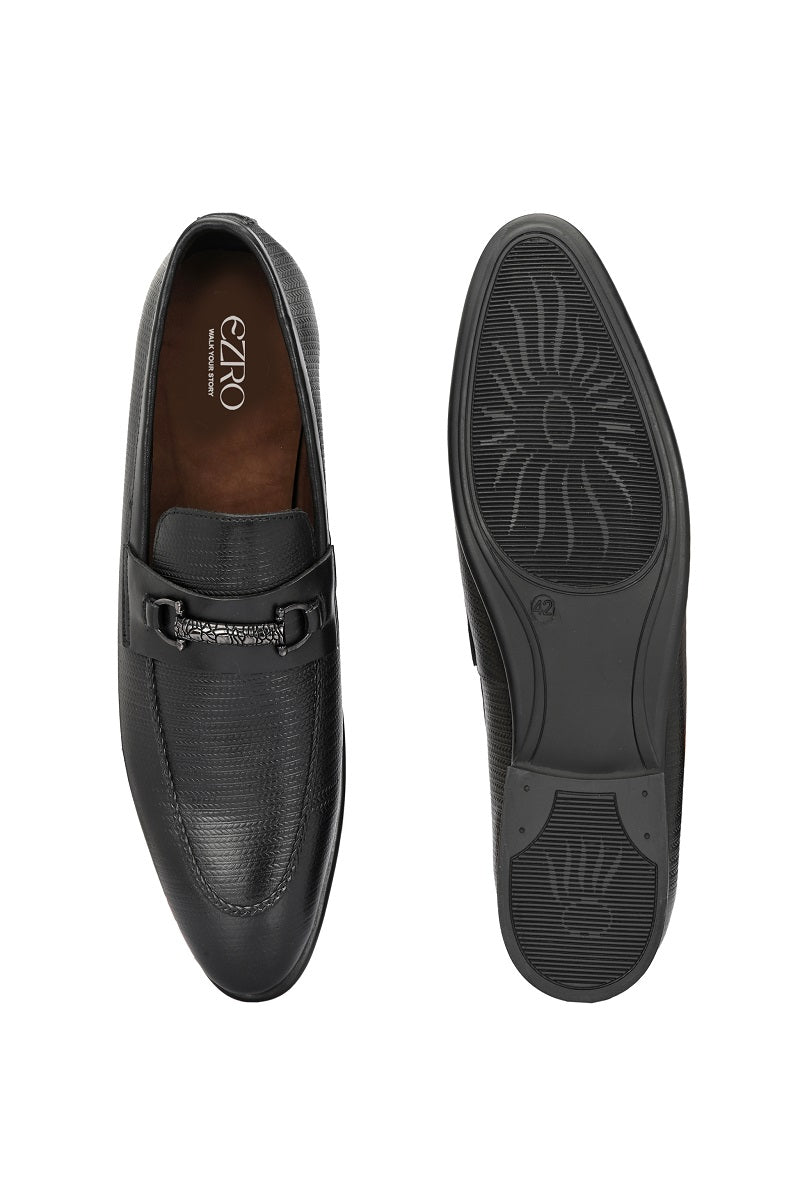 EZRO Men Premium Black Loafers | Comfortable Slip-On Casual, Office & Party Shoes for Men