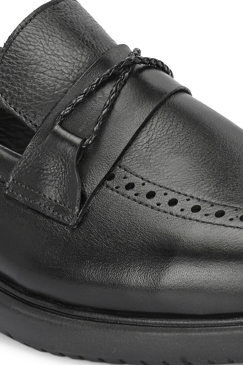 EZRO Men Premium Black Loafers | Classic Slip-On Formal & Casual Shoes | Comfortable Everyday Wear