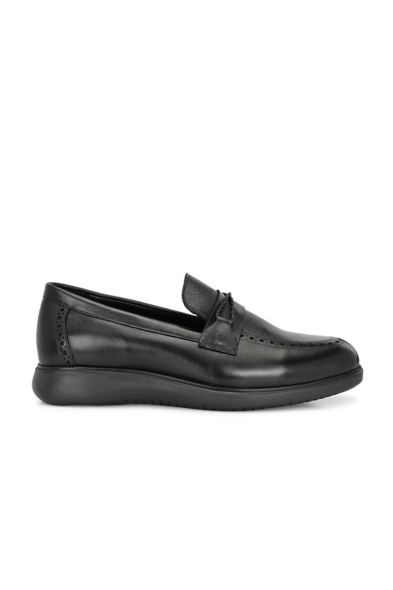 EZRO Men Premium Black Loafers | Classic Slip-On Formal & Casual Shoes | Comfortable Everyday Wear