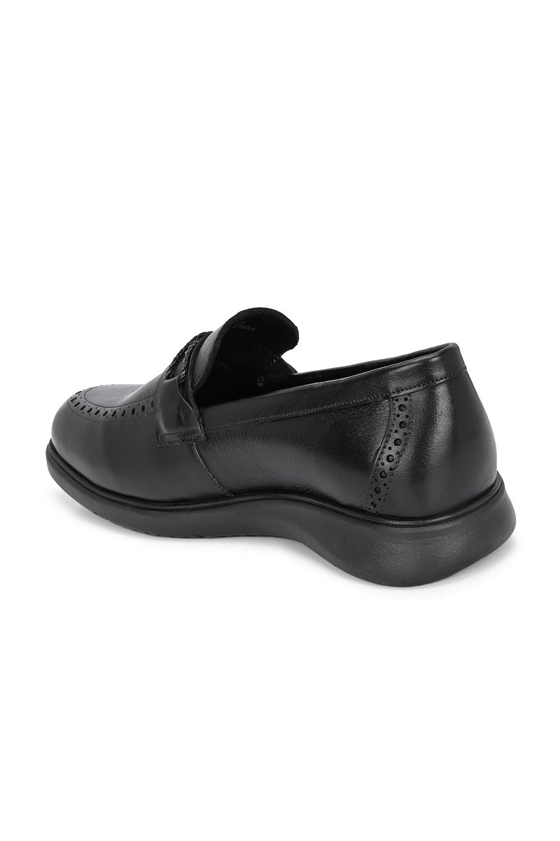 EZRO Men Premium Black Loafers | Classic Slip-On Formal & Casual Shoes | Comfortable Everyday Wear