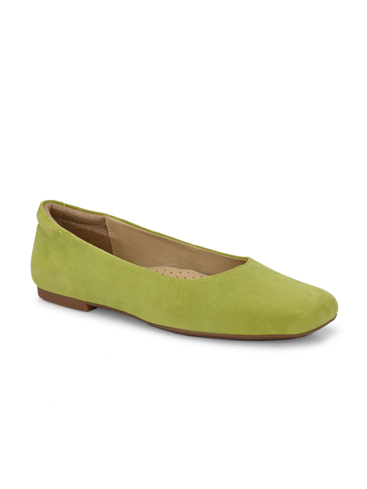 EZRO Women Comfortable Parrot Green Ballerina Flats