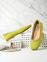 EZRO Women Comfortable Parrot Green Ballerina Flats