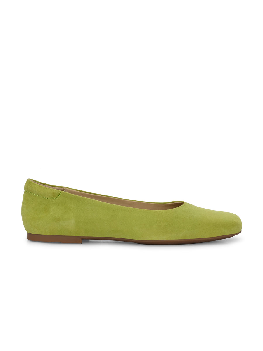 EZRO Women Comfortable Parrot Green Ballerina Flats