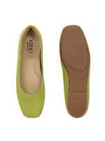 EZRO Women Comfortable Parrot Green Ballerina Flats