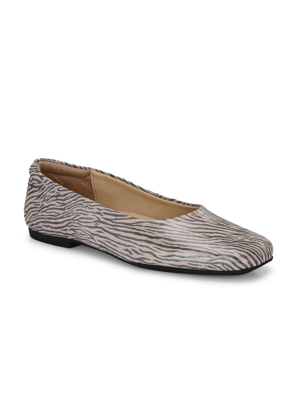 EZRO Women Comfortable Grey-Black Ballerina Flats