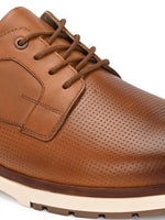 EZRO Men’s Tan Lace-Up Formal Shoes | Stylish Casual Derby Shoes with Comfort Sole