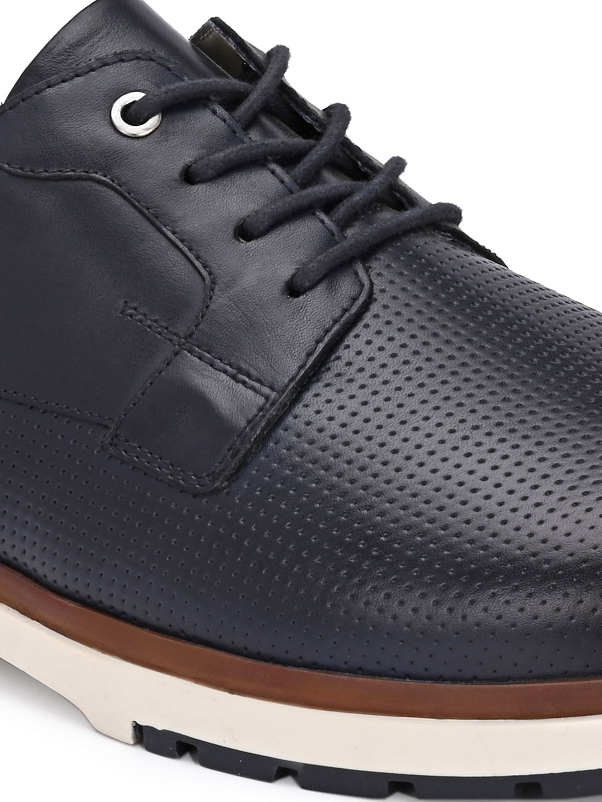 EZRO Men Navy Blue Premium Lace-Up Sneakers | Lightweight Casual, Office & Everyday Comfort Shoes