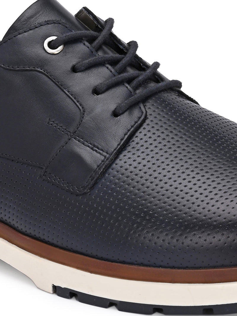EZRO Men Navy Blue Premium Lace-Up Sneakers | Lightweight Casual, Office & Everyday Comfort Shoes