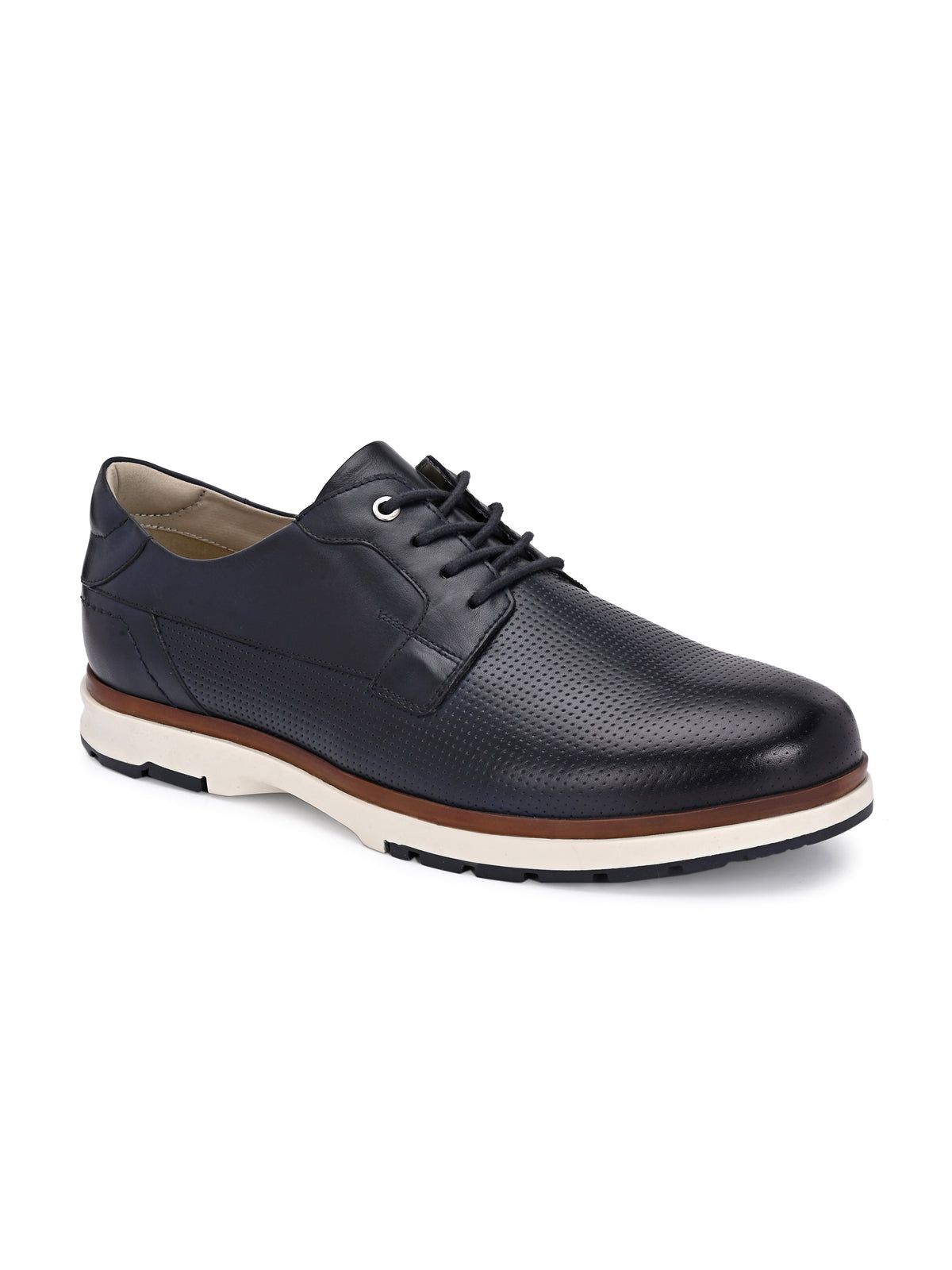 EZRO Men Navy Blue Premium Lace-Up Sneakers | Lightweight Casual, Office & Everyday Comfort Shoes