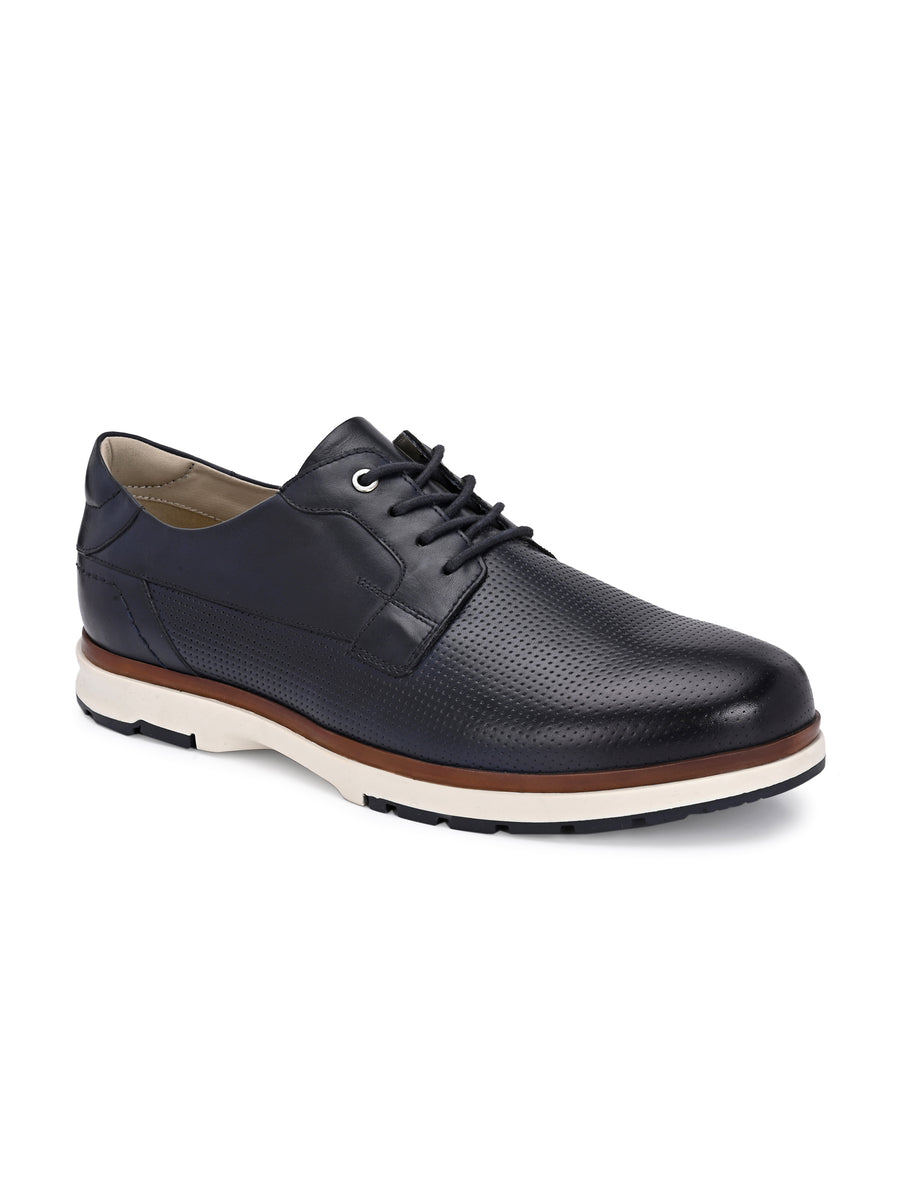 EZRO Men Navy Blue Premium Lace-Up Sneakers | Lightweight Casual, Office & Everyday Comfort Shoes