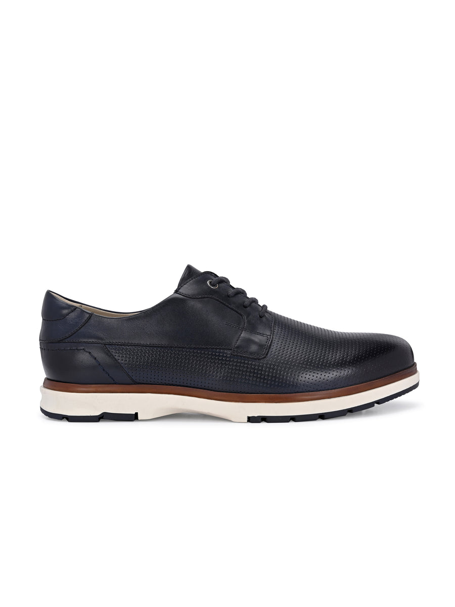 EZRO Men Navy Blue Premium Lace-Up Sneakers | Lightweight Casual, Office & Everyday Comfort Shoes