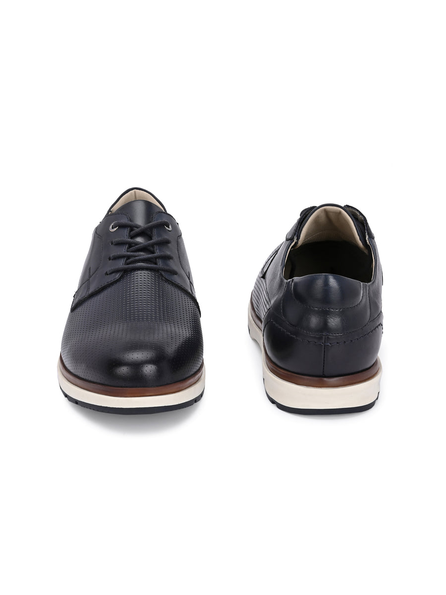 EZRO Men Navy Blue Premium Lace-Up Sneakers | Lightweight Casual, Office & Everyday Comfort Shoes