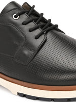 EZRO Men Black Premium Lace-Up Sneakers | Lightweight Casual, Office & Everyday Comfort Shoes