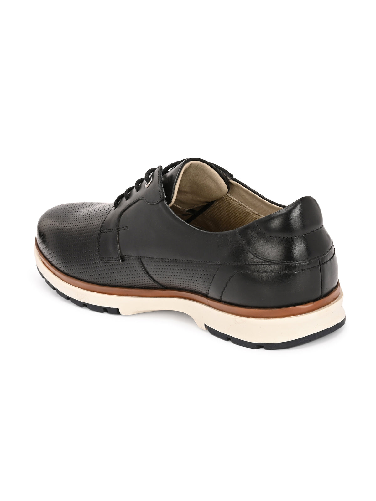 EZRO Men Black Premium Lace-Up Sneakers | Lightweight Casual, Office & Everyday Comfort Shoes