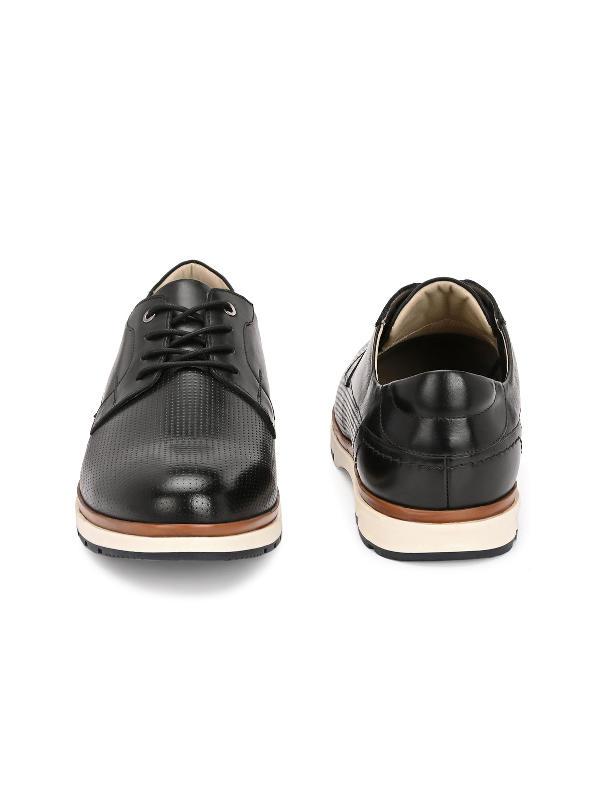 EZRO Men Black Premium Lace-Up Sneakers | Lightweight Casual, Office & Everyday Comfort Shoes