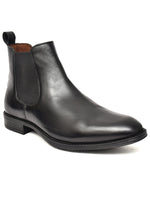 EZRO Men Black Chelsea Boots | Premium Leather Slip-On Ankle Boots for Formal, Office & Casual Wear