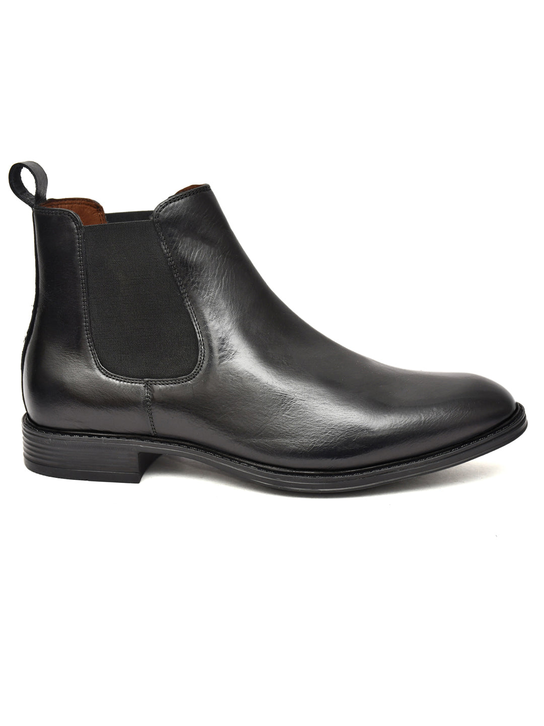 EZRO Men Black Chelsea Boots | Premium Leather Slip-On Ankle Boots for Formal, Office & Casual Wear