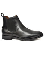 EZRO Men Black Chelsea Boots | Premium Leather Slip-On Ankle Boots for Formal, Office & Casual Wear