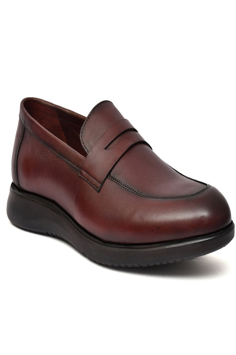 EZRO Men's Premium Wine Formal Loafers | Classic Slip-On Business, Office & Wedding Dress Shoes