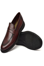 EZRO Men's Premium Wine Formal Loafers | Classic Slip-On Business, Office & Wedding Dress Shoes