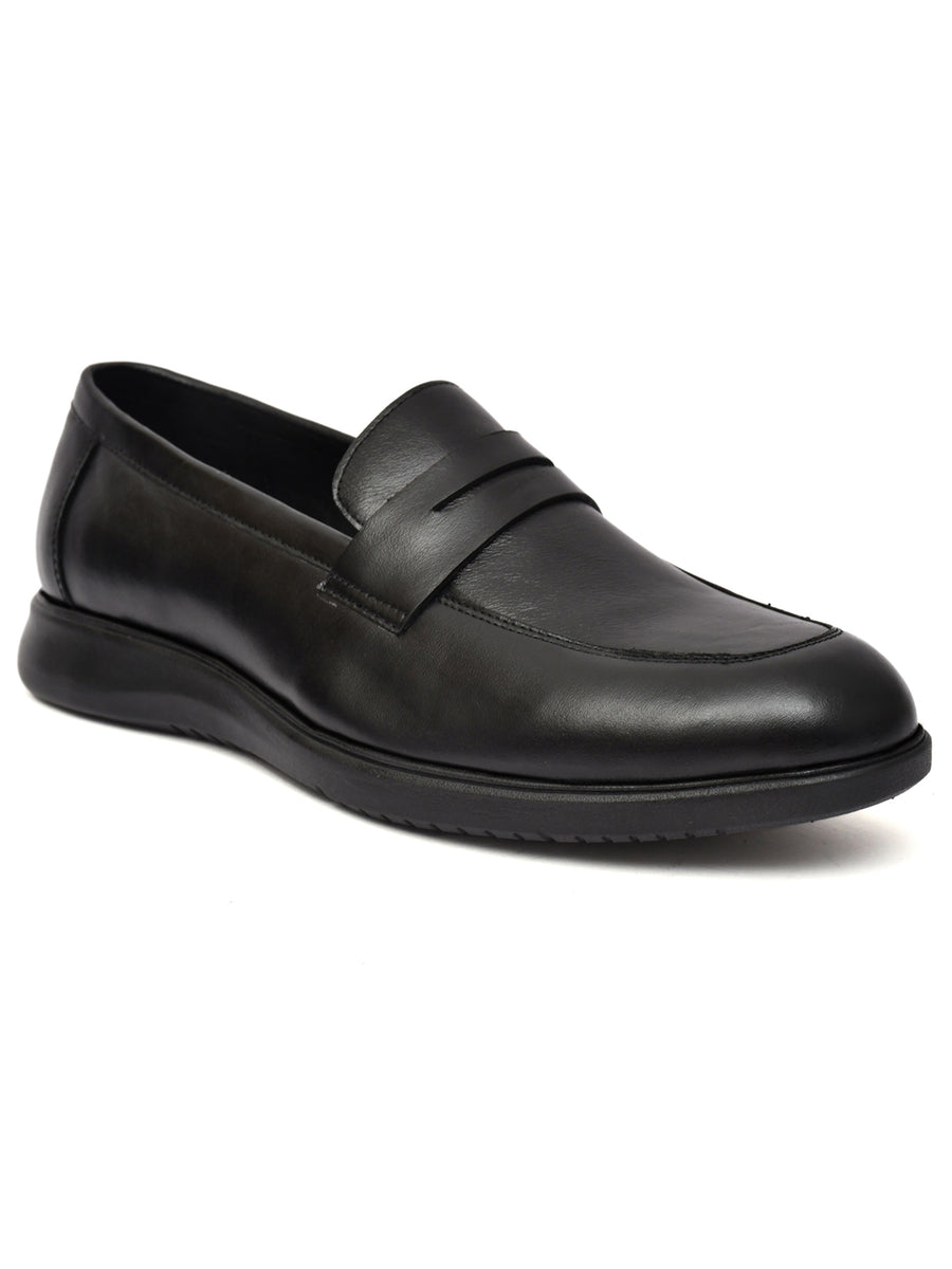 EZRO Men's Premium Black Loafers | Classic Slip-On Formal & Casual Shoes for Office and Party