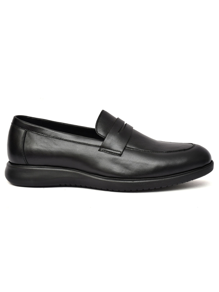 EZRO Men's Premium Black Loafers | Classic Slip-On Formal & Casual Shoes for Office and Party