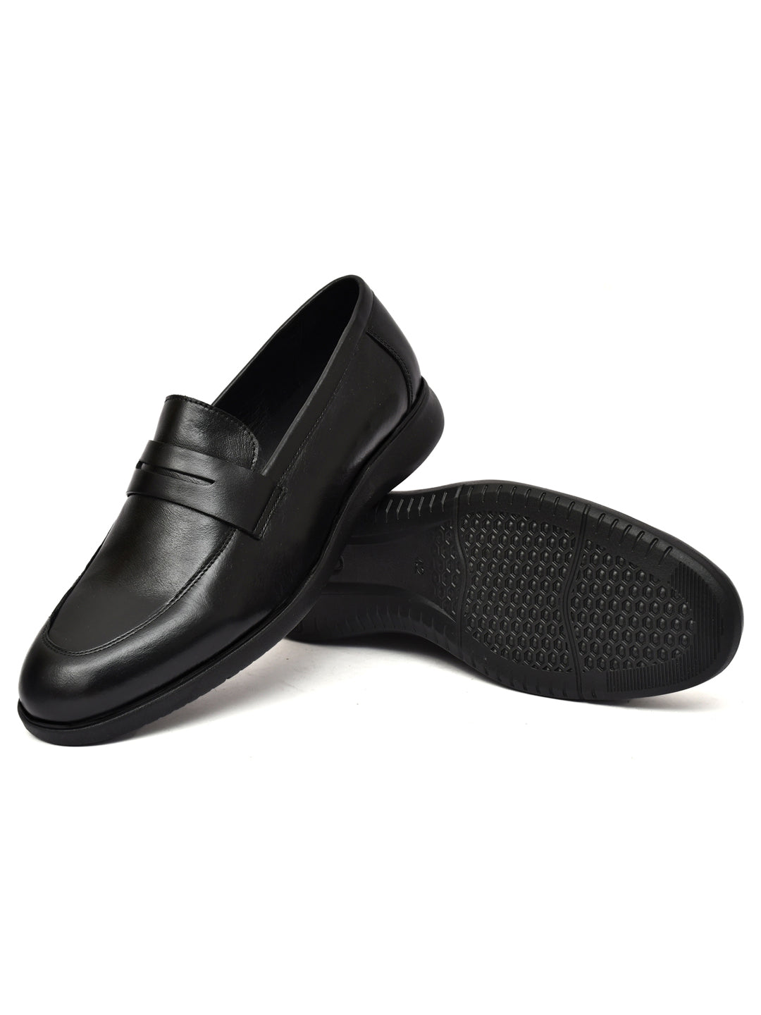 EZRO Men Premium Black Loafers | Classic Slip-On Formal & Casual Shoes for Office and Party