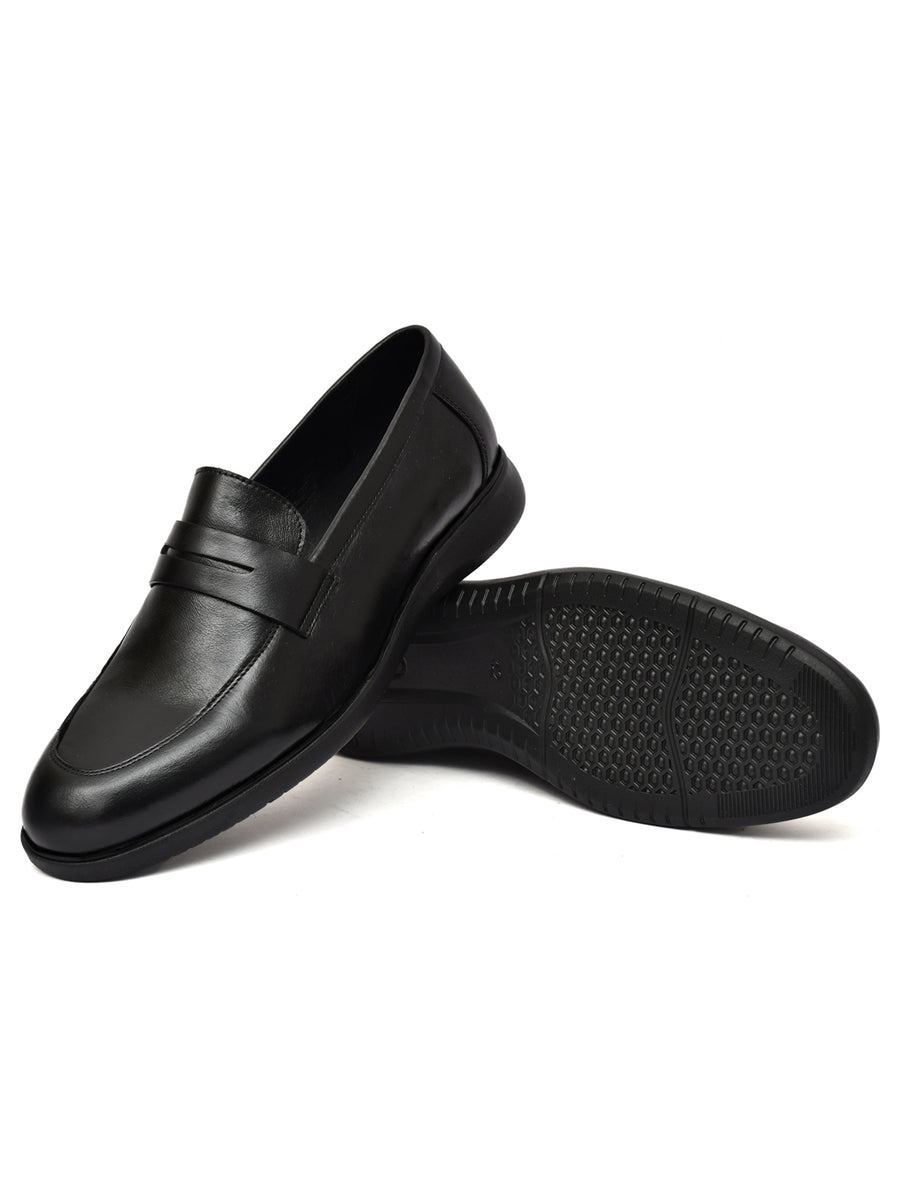EZRO Men's Premium Black Loafers | Classic Slip-On Formal & Casual Shoes for Office and Party