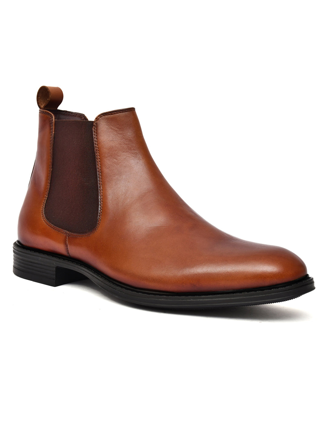 EZRO Men Tan Chelsea Boots | Premium Leather Slip-On Ankle Boots for Formal, Office & Casual Wear
