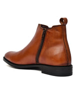 EZRO Men Tan Chelsea Boots | Premium Leather Slip-On Ankle Boots for Formal, Office & Casual Wear