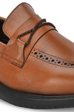 EZRO Men Premium Tan Loafers | Classic Slip-On Formal & Casual Shoes | Comfortable Everyday Wear