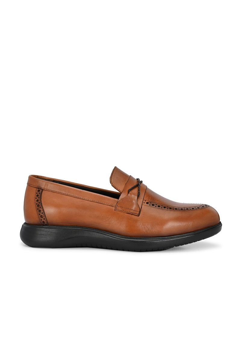 EZRO Men Premium Tan Loafers | Classic Slip-On Formal & Casual Shoes | Comfortable Everyday Wear