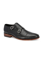 EZRO Men’s Black Classic Monk Strap Shoes