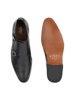 EZRO Men’s Black Classic Monk Strap Shoes