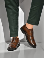 EZRO Men’s Stylish Brown Formal Shoes – Comfortable & Elegant Dress Shoes for Office, Business & Formal Wear