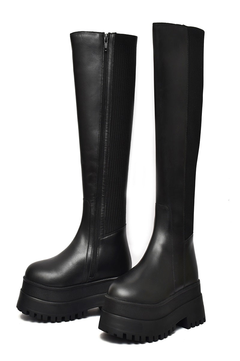 EZRO Women’s Long Black Boots – Stylish Knee-High Boots with Comfortable Fit