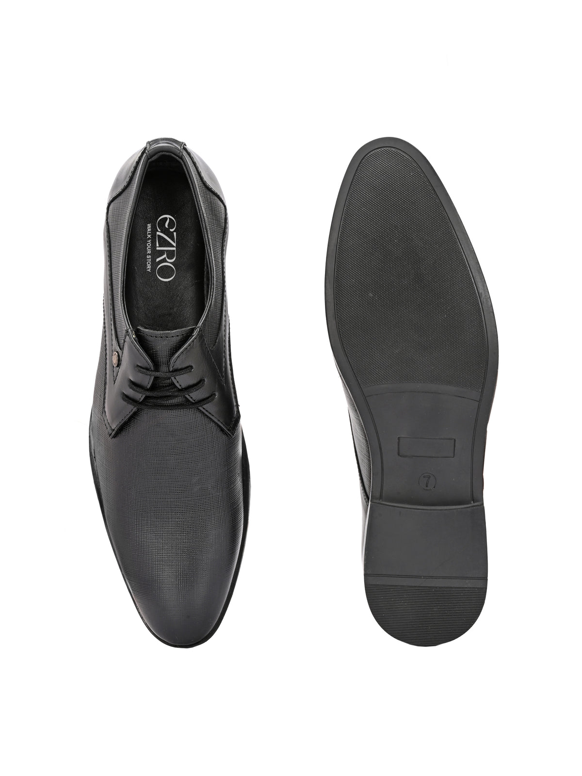 EZRO Men Office Black Formal Shoes