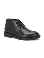EZRO Men Black Ankle Boots | Premium Lace-Up Formal & Casual Leather Boots for Office, Travel & Everyday Wear