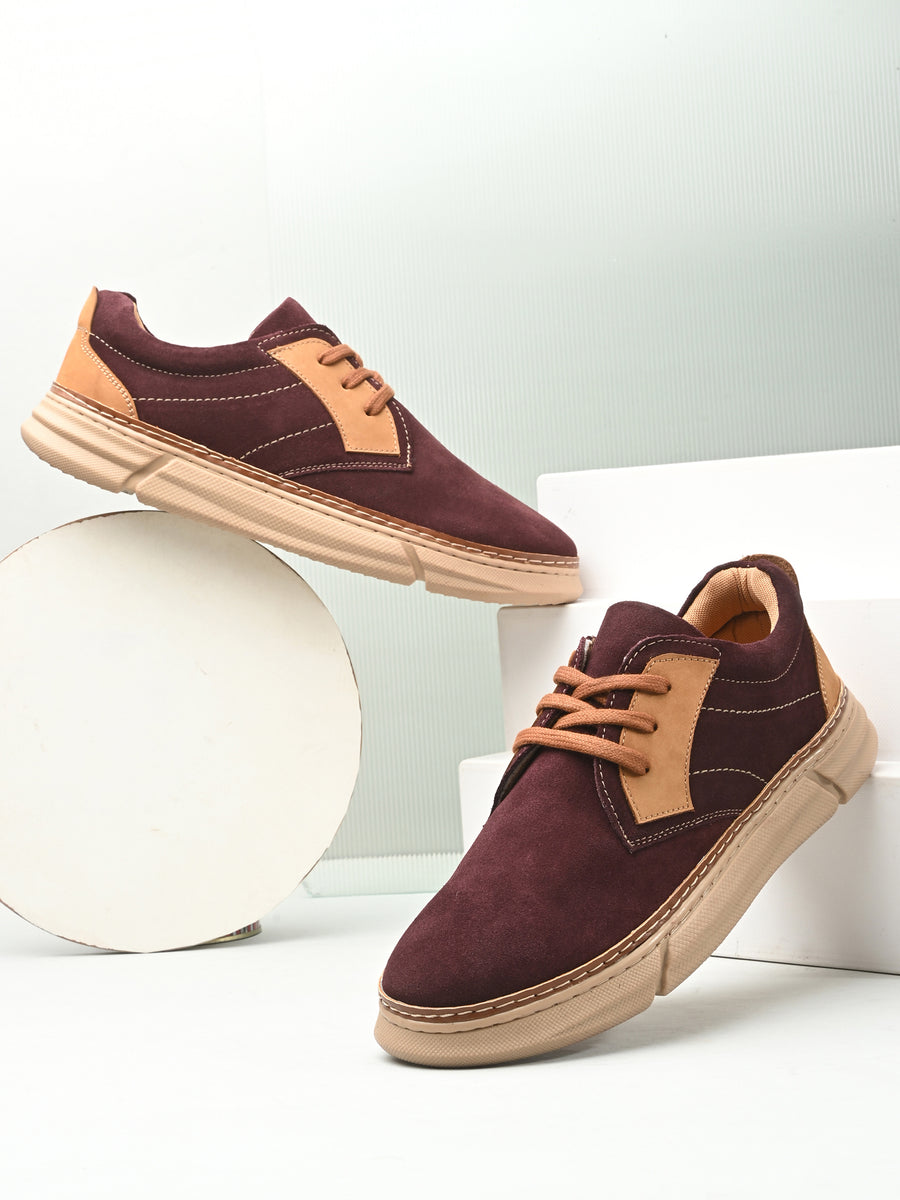 EZRO Men’s Casual Lace-Up Sneakers | Stylish Suede Finish Everyday Shoes