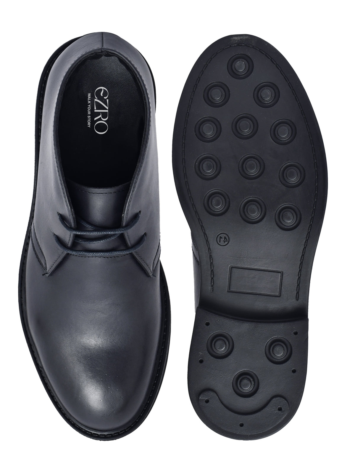 EZRO Men Ankle Navy Blue Boots | Stylish Casual Lace-Up Boots for Everyday Wear